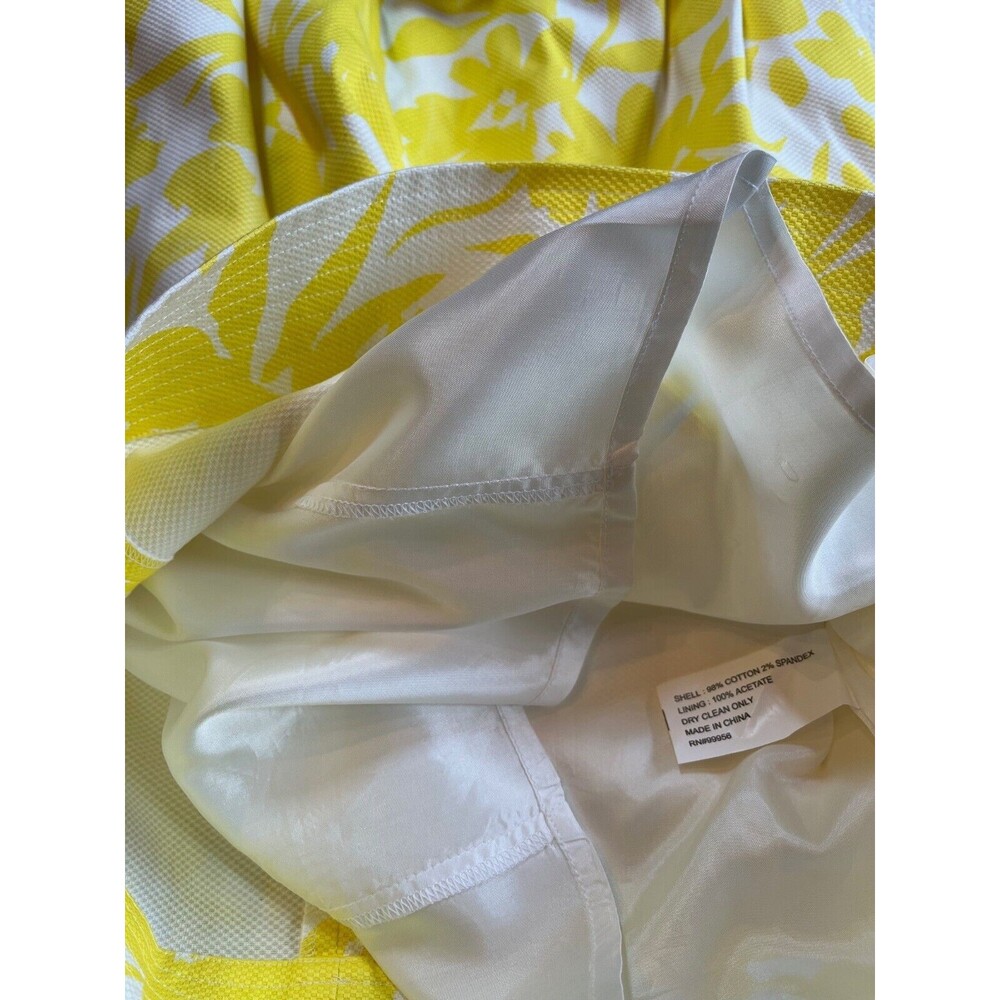 Shoshanna Dress Mini Sweetheart Strapless Yellow White Floral Tropical Cotton 4 - Picture 5 of 15